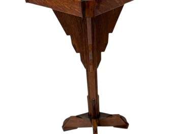 Art Deco Amsterdamse School Petite Pedestal Table, 1920s